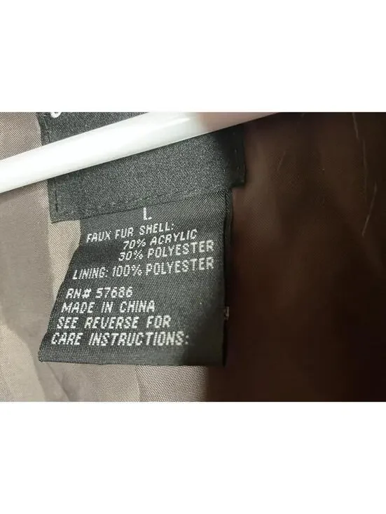 < Me Jane Brown Faux Fur Vest Size Large > - Picture 3 of 4